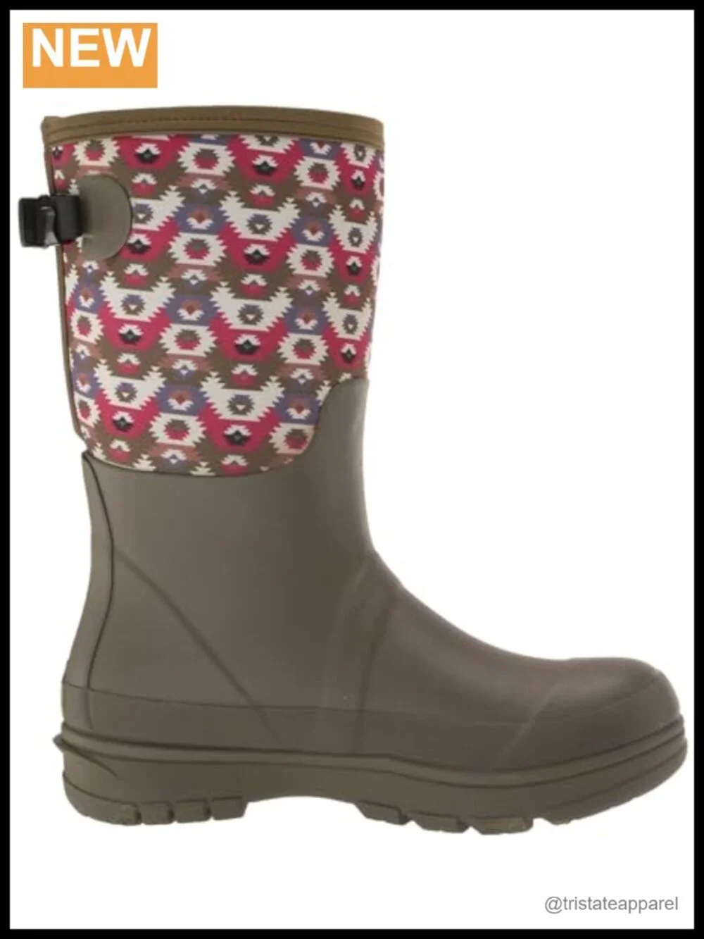 Waterproof Mid-Calf Winter Rain Boots with Faux Fur Lining and Buckle Accent